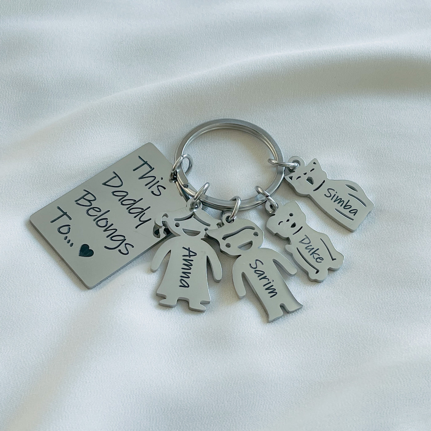 NEW KEYRING "THIS DADDY BELONGS TO...❤️" INCLUDE THE WHOLE FAMILY