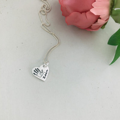 PERSONALIZED HAND OR FOOTPRINT HEART CHARM NECKLACE | FOREVER IMPRINT JEWELLERY UAE
