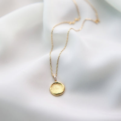 18K Gold & Diamond Fingerprint Necklace