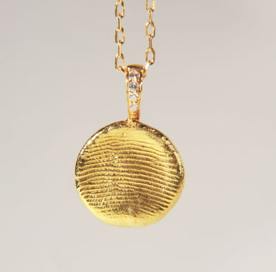 18K Gold & Diamond Fingerprint Necklace