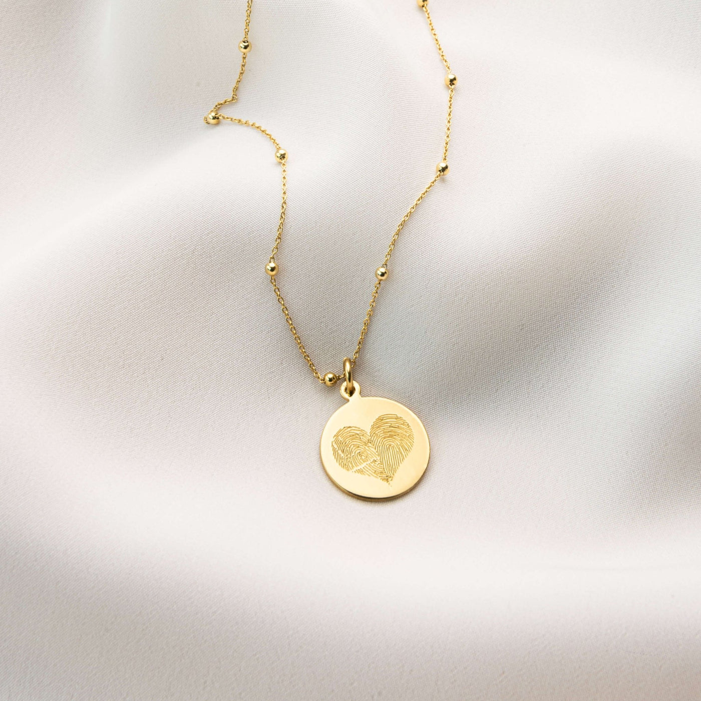 18K Gold Vermeil Dual Heart Fingerprint Necklace
