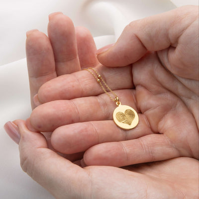 18K Gold Vermeil Dual Heart Fingerprint Necklace