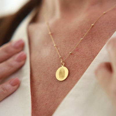 18K Gold Vermeil Fingerprint Pendant