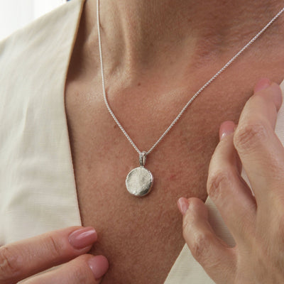 925 Silver & Diamond Fingerprint Necklace