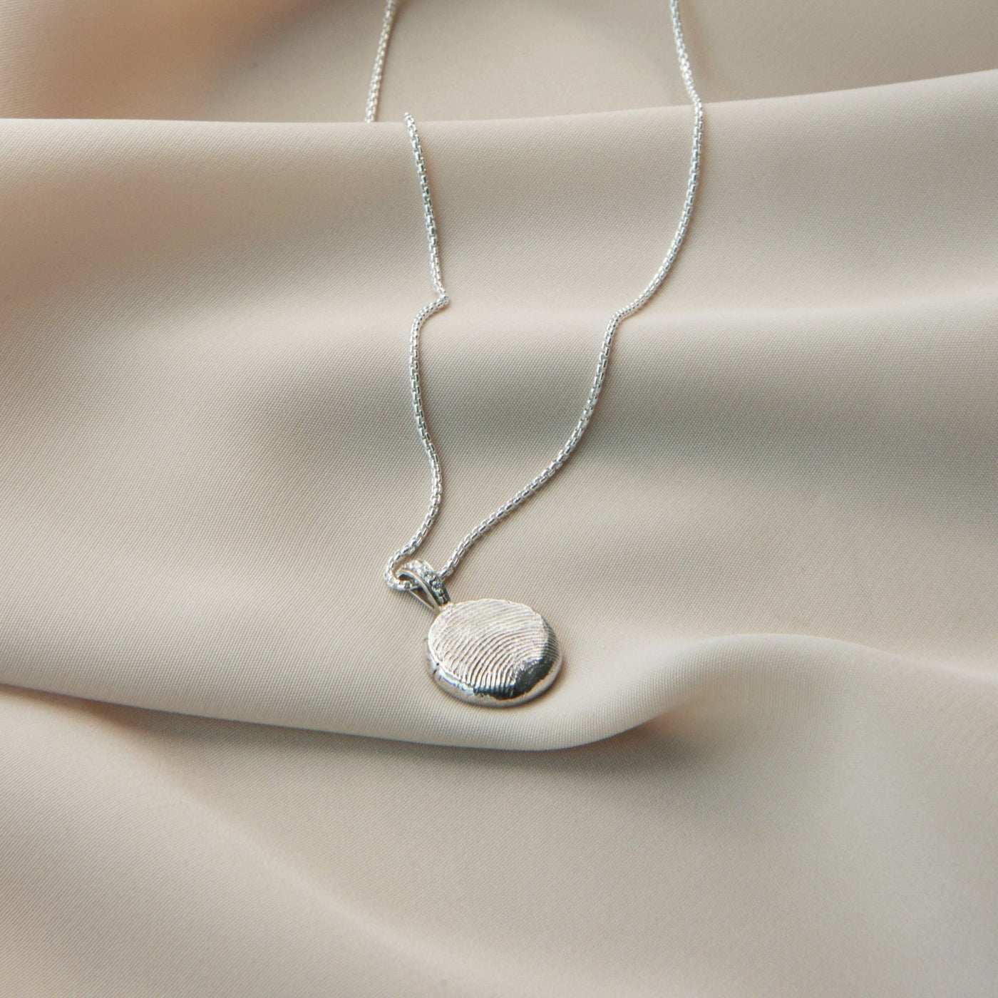 925 Silver & Diamond Fingerprint Necklace