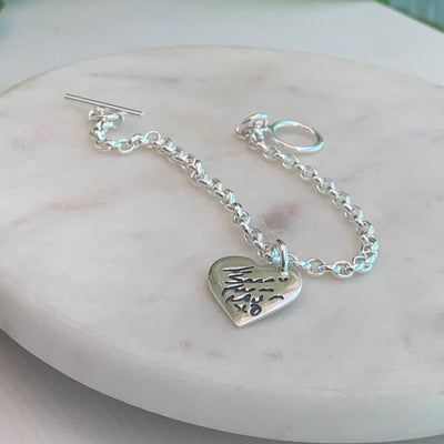 HANDWRITING HEART CHARM BRACELET