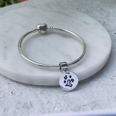 ENGRAVED PAW PRINT BANGLE