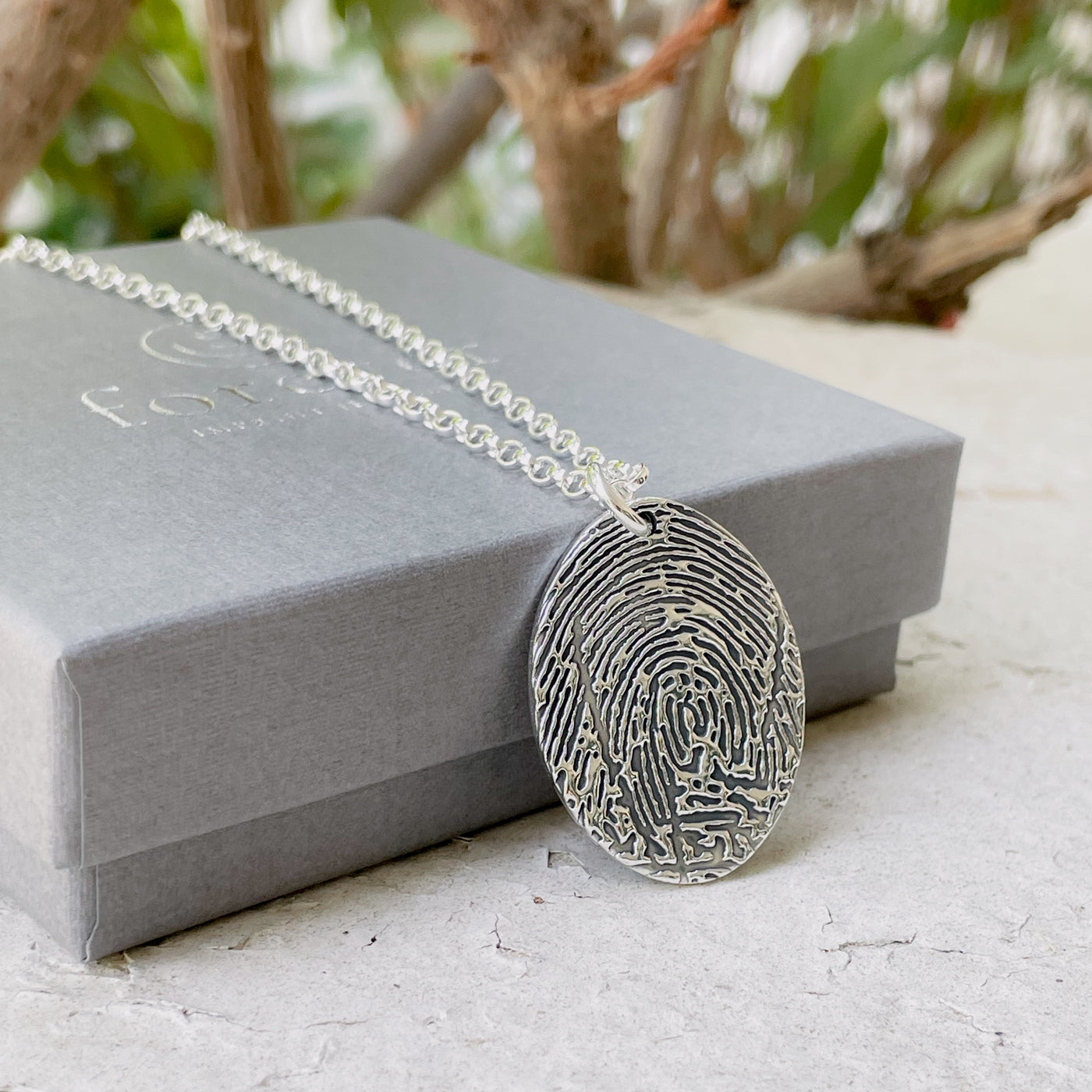 MENS PERSONALIZED FINGERPRINT NECKLACE