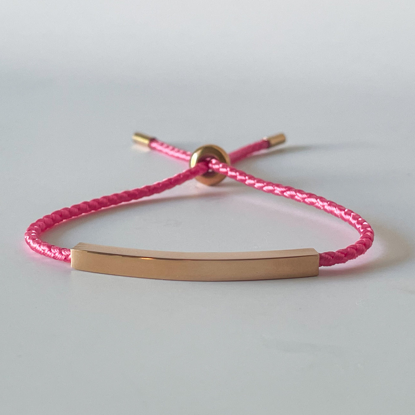 PERSONALIZED COLOURED ROPE & NAME BAR BRACELET