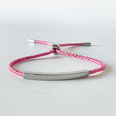 PERSONALIZED COLOURED ROPE & NAME BAR BRACELET