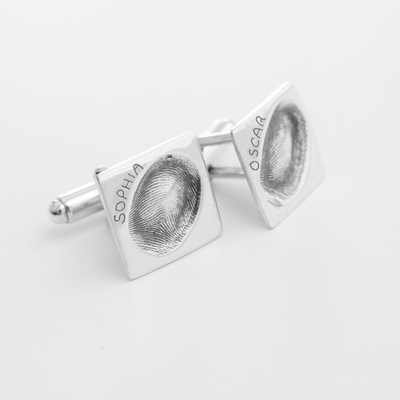 Personalised Fingerprint Silver Cufflinks