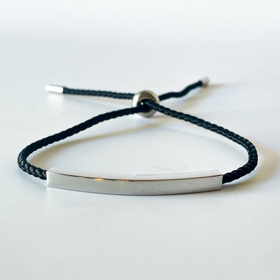 Custom Name Bar & Rope Bracelet – Your Words, Your Journey