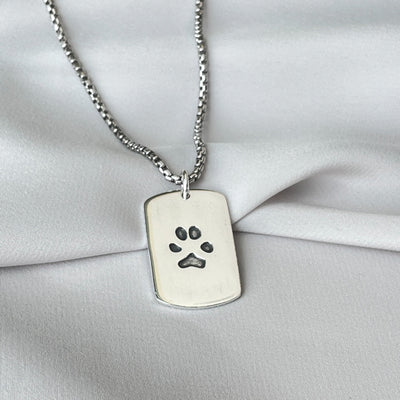 Men's Personalised Handprint Military Style Pendant & Chain