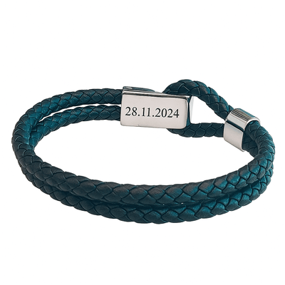 Men's Personalised Leather Engraved Bracelet
