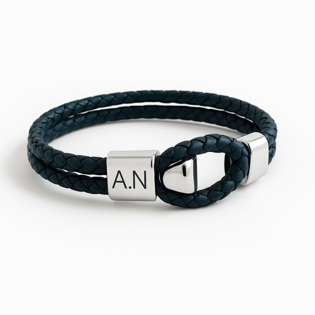 Men's Personalised Leather Engraved Bracelet