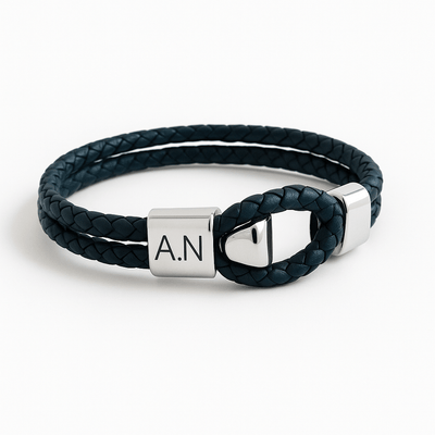 Men's Personalised Leather Engraved Bracelet