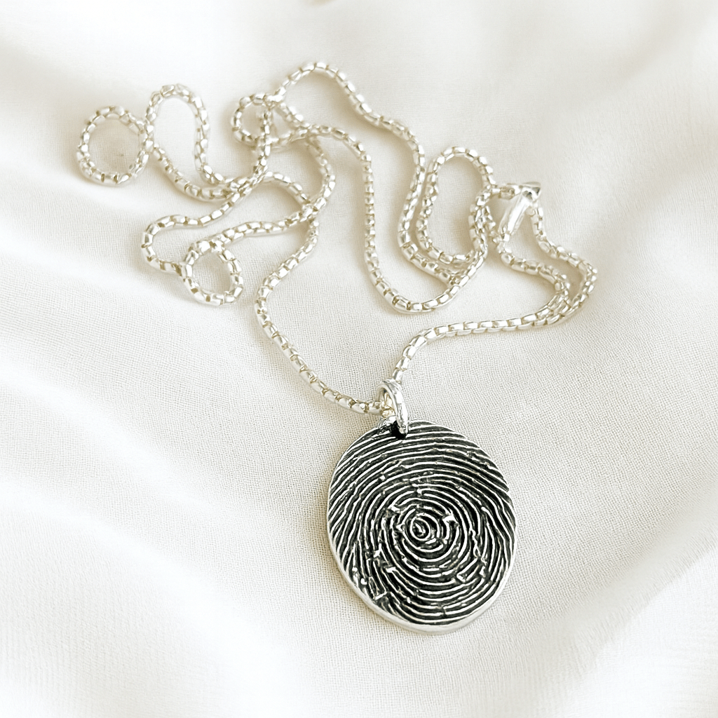 Men's Personalized Fingerprint Pendant & Chain