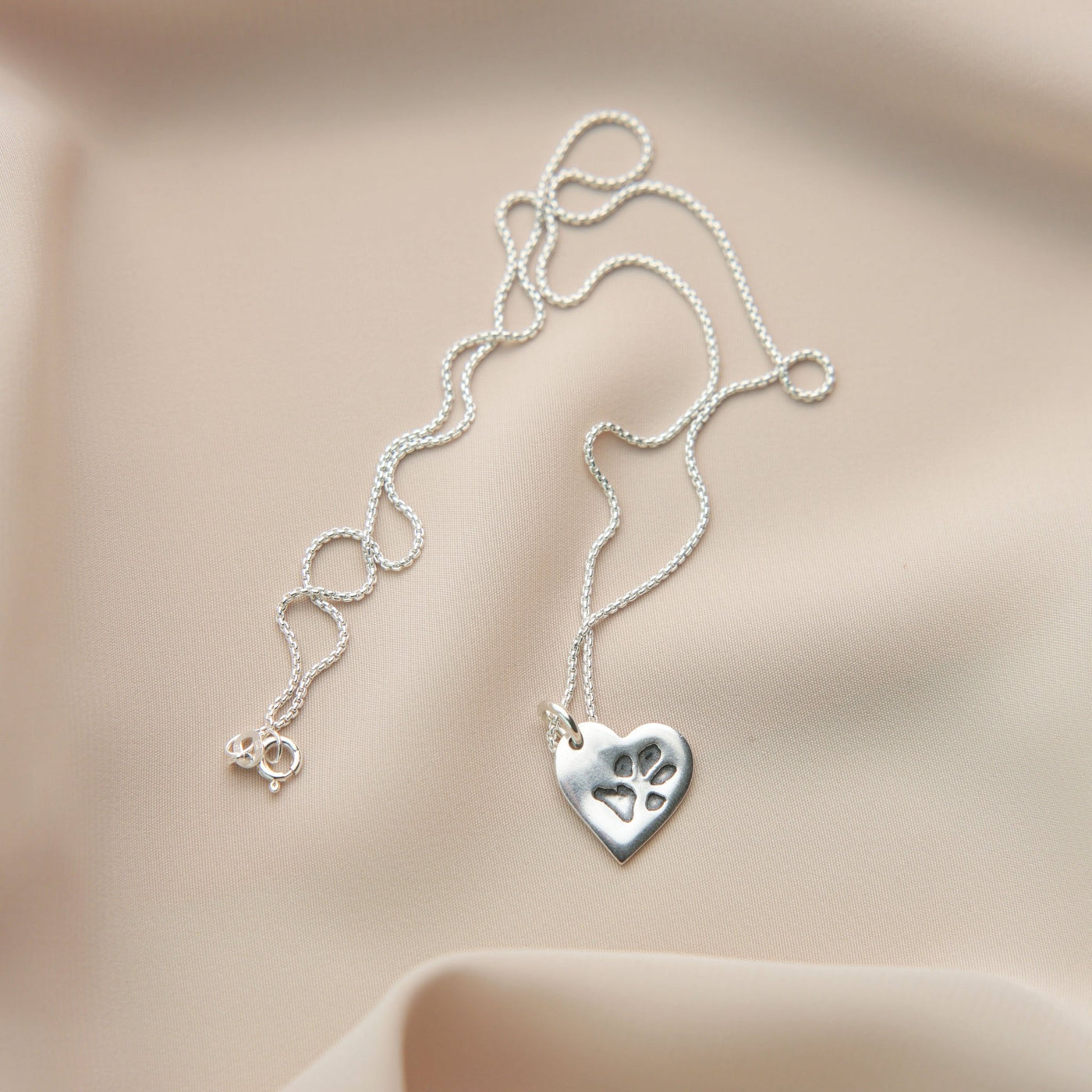 Personalised 925 Silver Paw Print Necklace