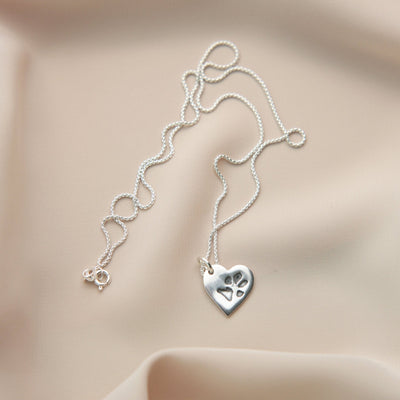 Personalised 925 Silver Paw Print Necklace