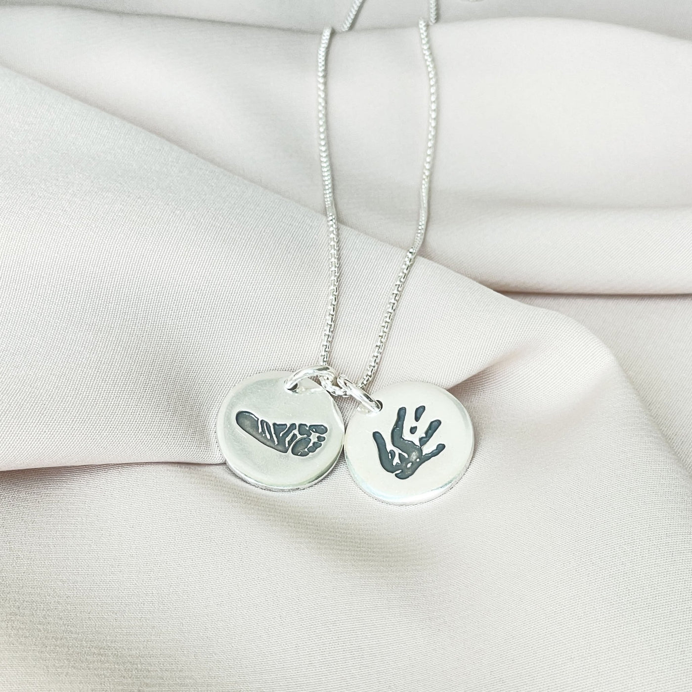 Personalised Double Handprint & Footprint Necklace