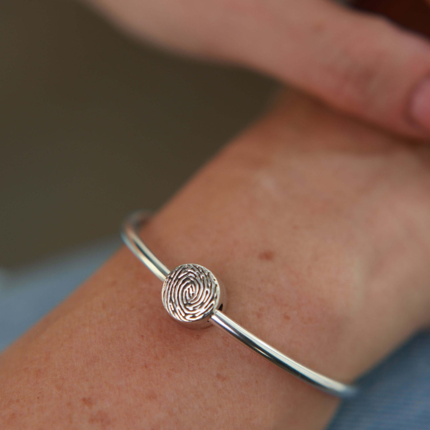 Personalised Fingerprint Pandora Style Bangle