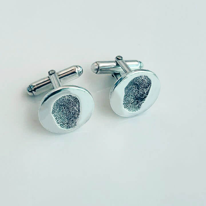 Personalised Fingerprint Silver Cufflinks