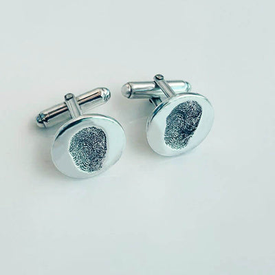 Personalised Fingerprint Silver Cufflinks