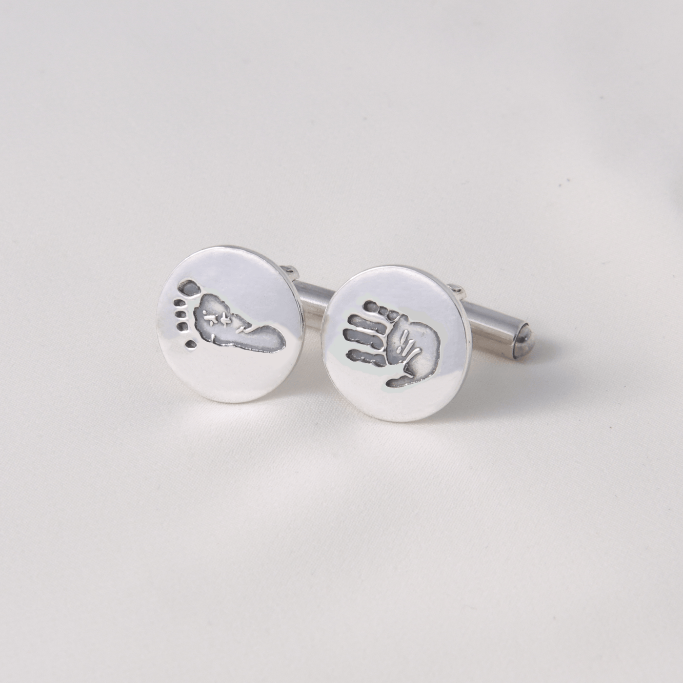 Personalised Handprint & Footprint 925 Silver Cufflinks