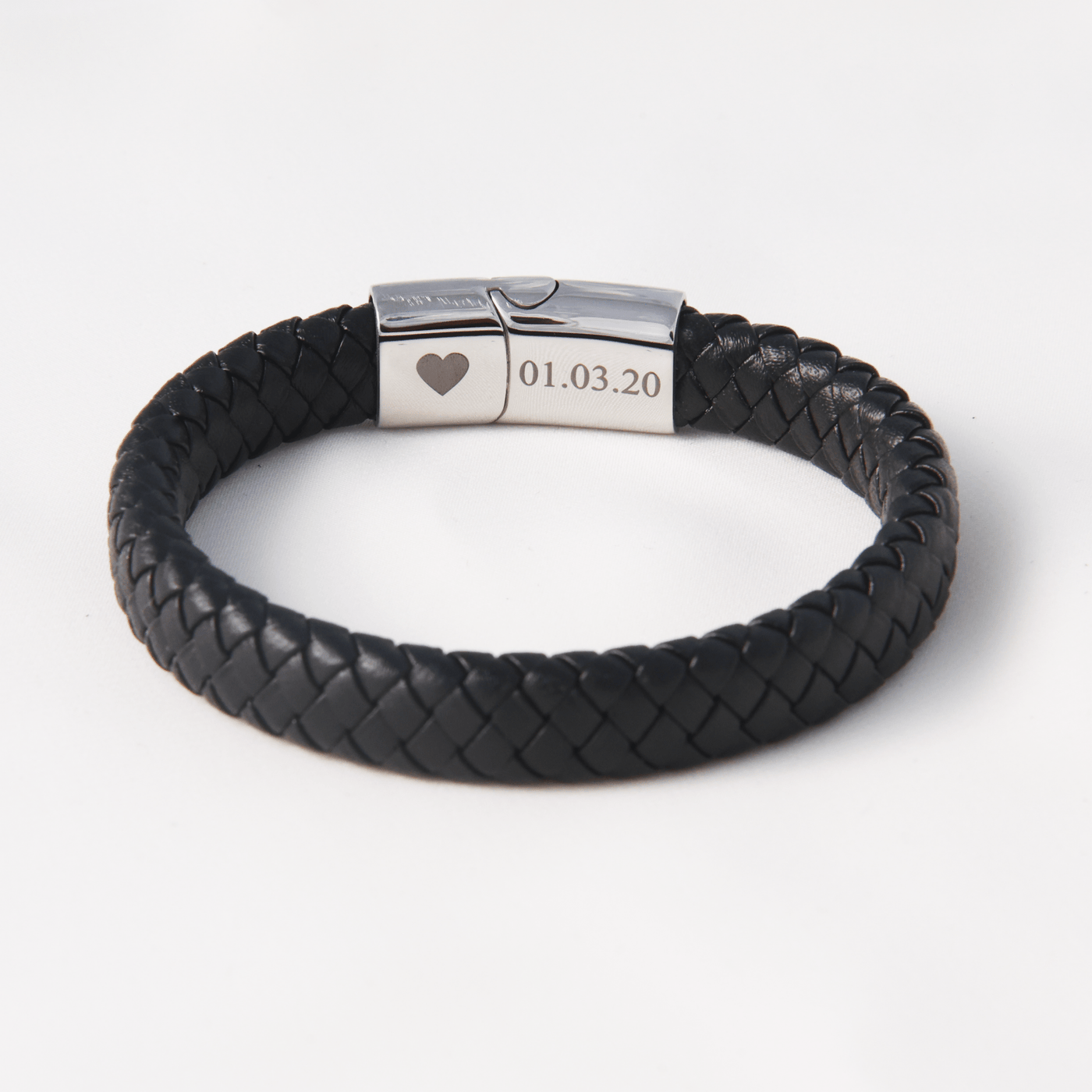 Personalised Handprint Leather Engraved Bracelet