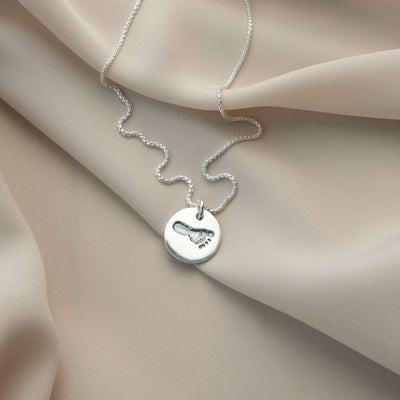 Personalised Silver Handprint or Footprint Charm Necklace