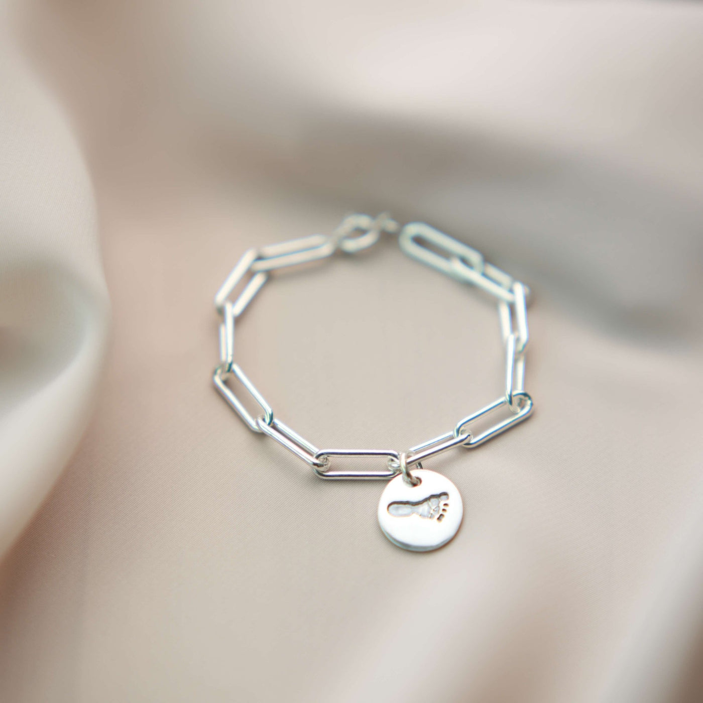 Personalised Handprint or Footprint Chunky Paper Link Bracelet