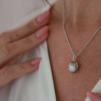 Personalised Handprint Pebble Charm Necklace
