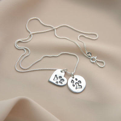 Personalised Paw Print Double Charm Necklace