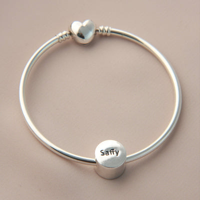 Personalised Paw Print Pandora Style Bangle