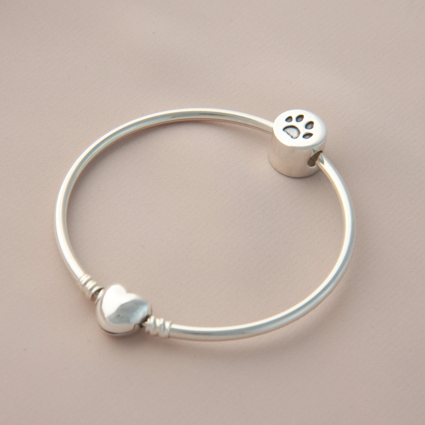 Personalised Paw Print Pandora Style Bangle
