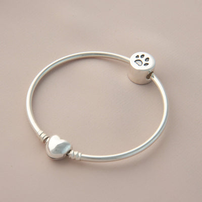 Personalised Paw Print Pandora Style Bangle