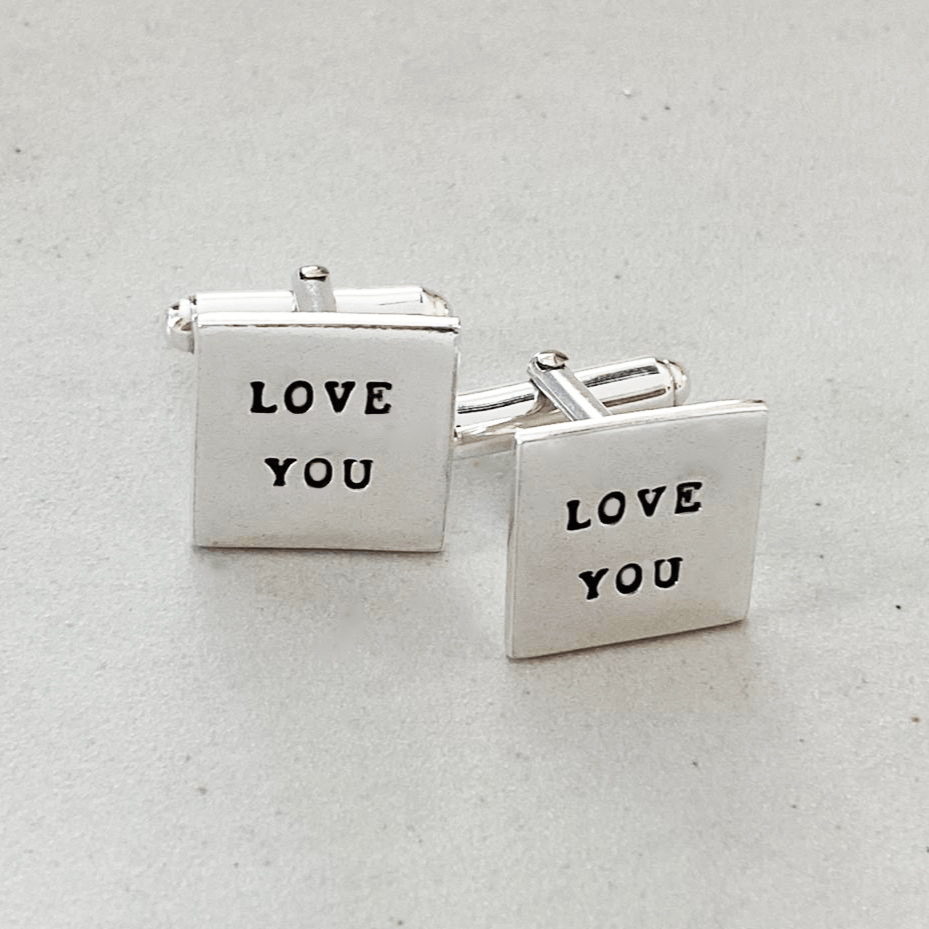 PERSONALIZED 925 SILVER CUFFLINKS — SAY 'I LOVE YOU' IN STYLE