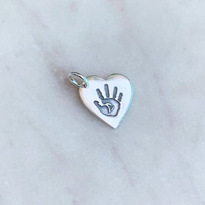 Personalized Handprint Charm – Sterling Silver Circle Keepsake for Mum