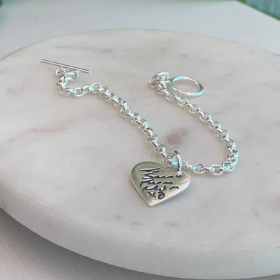 Handwriting Heart Charm Bracelet