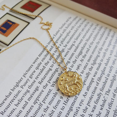 GOLD EMBOSSED ZODIAC NECKLACE | forever imprint jewellery