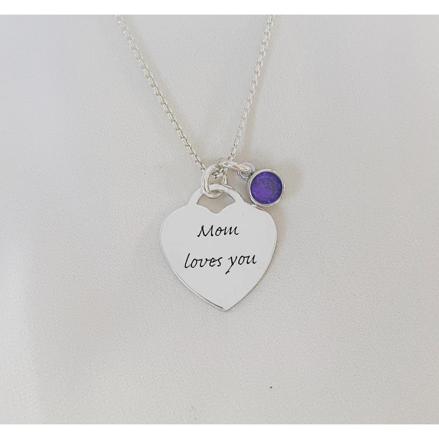 STERLING SILVER NAME PENDANT WITH BIRTHSTONE NECKLACE | FOREVER IMPRINT JEWELLERY