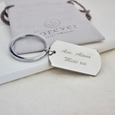 ENGRAVED DOGTAG KEYRING 'This Daddy Belongs To...' | forever imprint jewellery