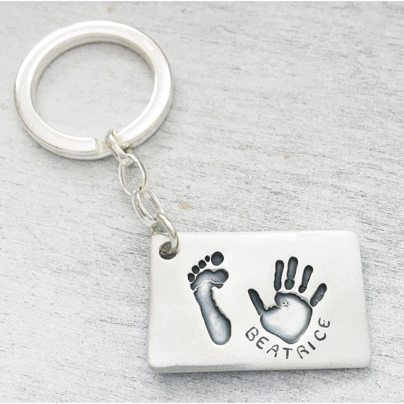 PERSONALIZED  HANDPRINT & FOOTPRINT KEYCHAIN | forever imprint jewellery