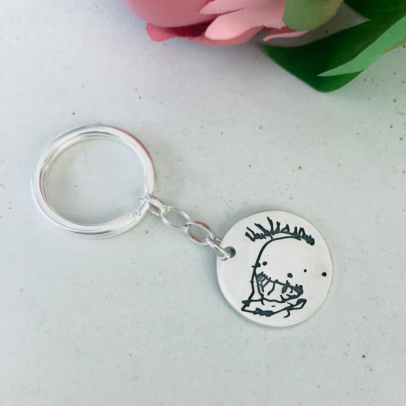 PERSONALIZED CHILDREN'S ARTWORK KEYCHAIN | forever imprint jewellery