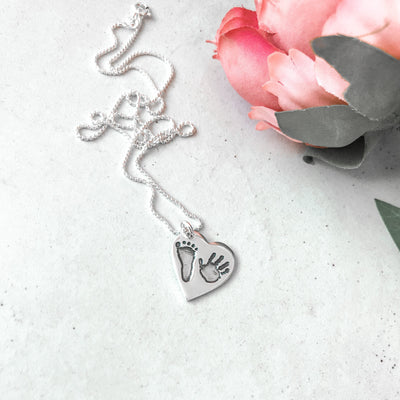 PERSONALIZED HANDPRINT AND FOOTPRINT HEART PENDANT | FOREVER IMPRINT JEWELLERY UAE