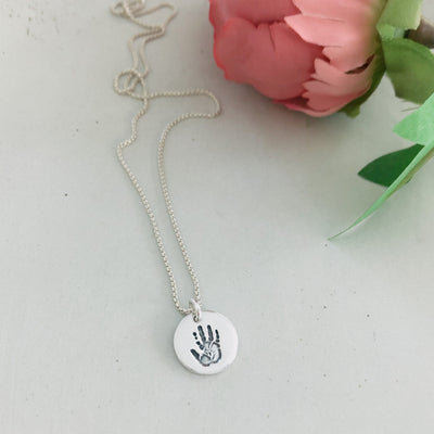 PERSONALIZED HAND OR FOOTPRINT CIRCLE CHARM NECKLACE | FOREVER IMPRINT JEWELLERY
