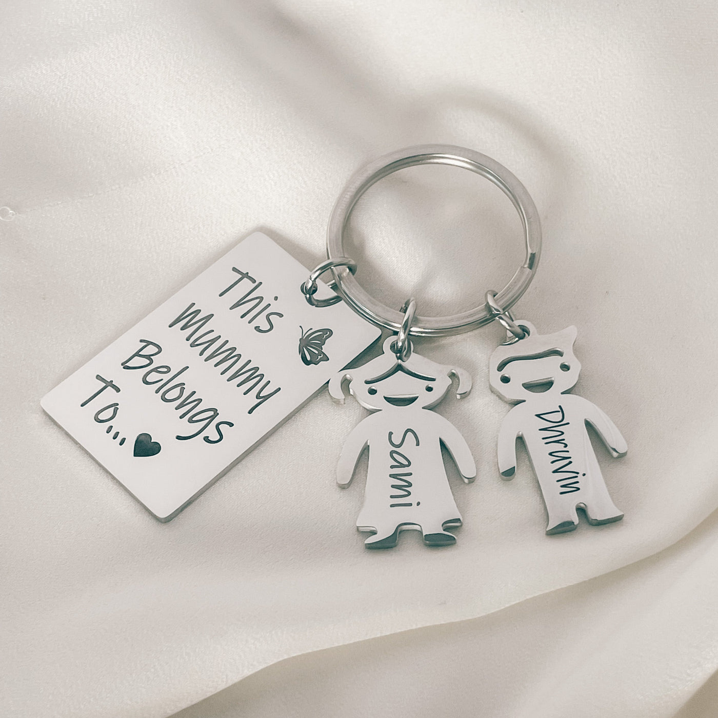 KEYRING "THIS MUMMY BELONGS TO...❤️" INCLUDE THE WHOLE FAMILY