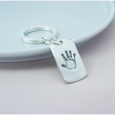 PERSONALIZED HAND OR FOOTPRINT DOG-TAG KEYRING | forever imprint jewellery