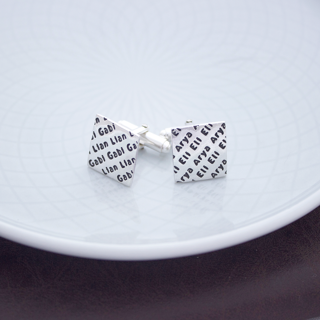 PERSONALIZED NAME PRINTED CUFFLINKS | forever imprint jewellery