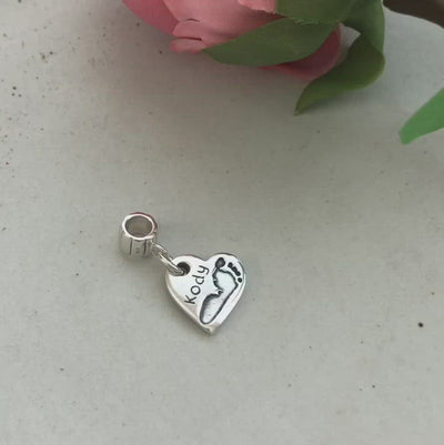 DOUBLE SIDED HAND & FOOTPRINT CIRCLE PANDORA CHARM | forever imprint jewellery